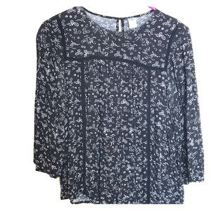 Black and white flowery shirt